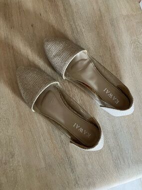 Gold Sparkle D'Orsay Flats